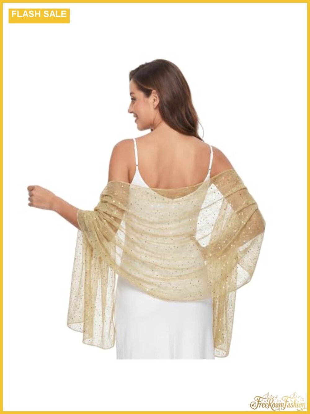 Sequin Shawl Wrap Evening Scarf Sparkly Mesh Bandana Women